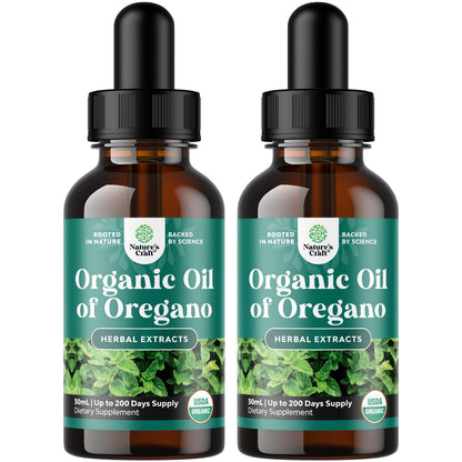 Organic Oregano Oil Drops - Super Concentrated Liquid Oil of Oregano with Carvacrol 60% for Digestion & Immune Support- Liquid Herbal Extract Tincture for Immune Strength & Healthy Intestines -1 Fl Oz