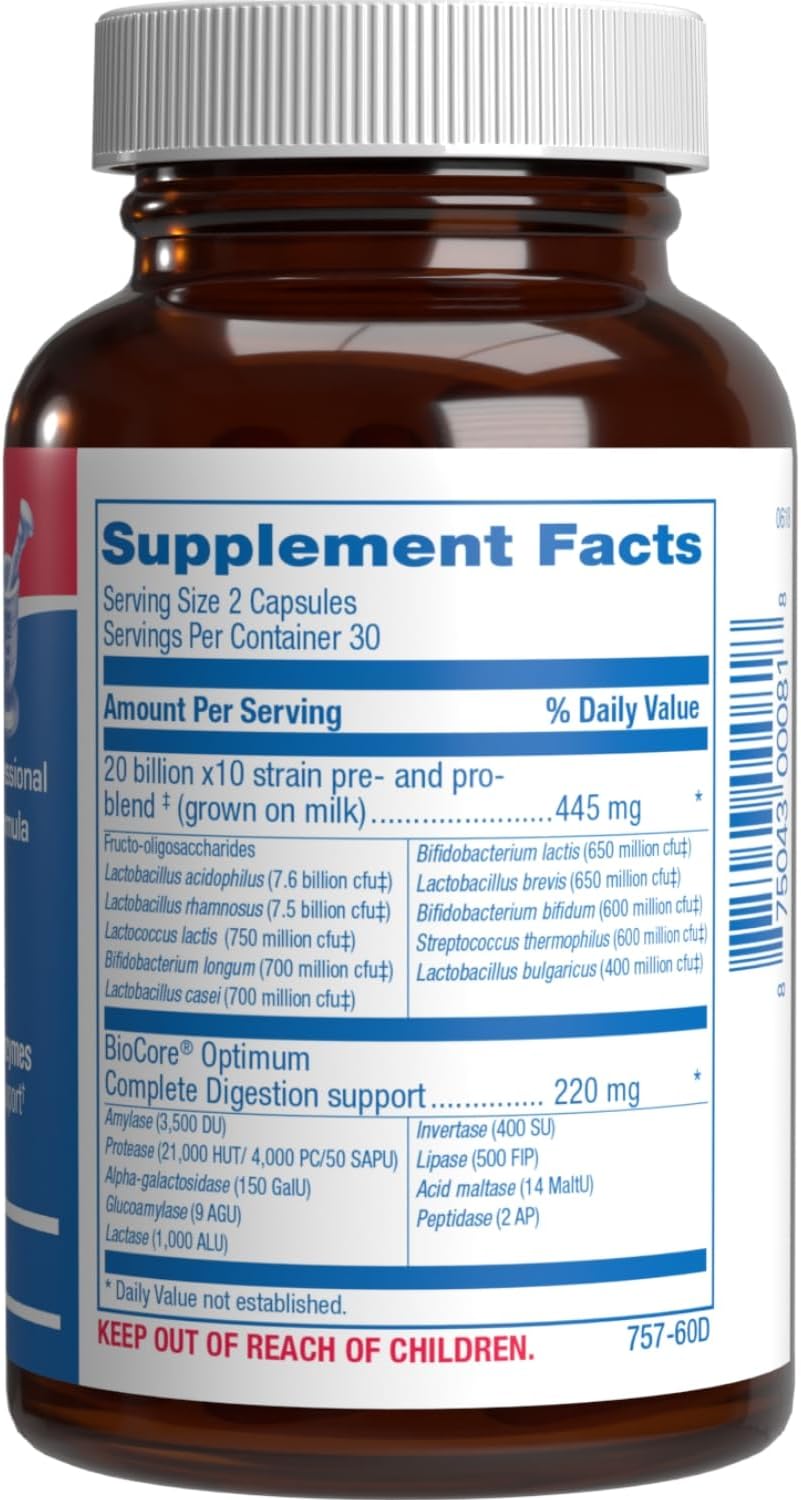Digestive Enzymes with Probiotics and Prebiotics - Men & Womens Pre and Probiotic Supplement with 10 Diverse Strains & Broad Spectrum Enzymes for Digestion Bloating & Constipation Relief - 30 Servings