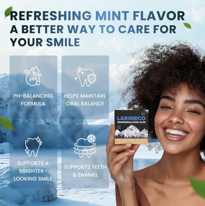 Larineco Remineralizing Gum with Nano Hydroxyapatite & Xylitol – Sugar-Free Xylitol Gum – Plastic-Free, Dye-Free, Aspartame-Free – Natural Base – 36 Pieces, Mastic Mint