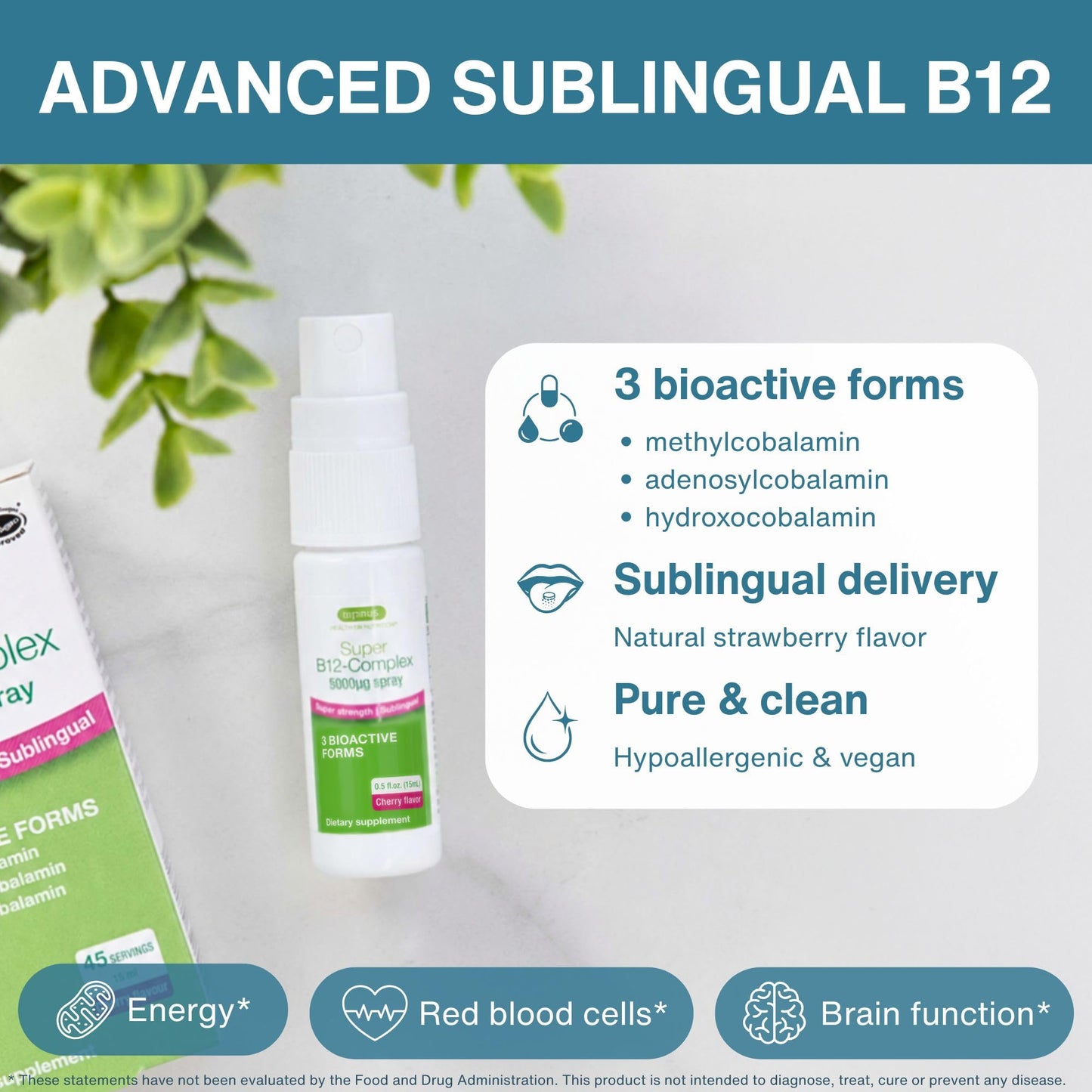 Igennus Sublingual Vitamin B12 Complex 1000mcg, Methylated Methylcobalamin, Adenosylcobalamin & Hydroxocobalamin, High Absorption & Clean, 180 Servings, Sugar-Free & Vegan