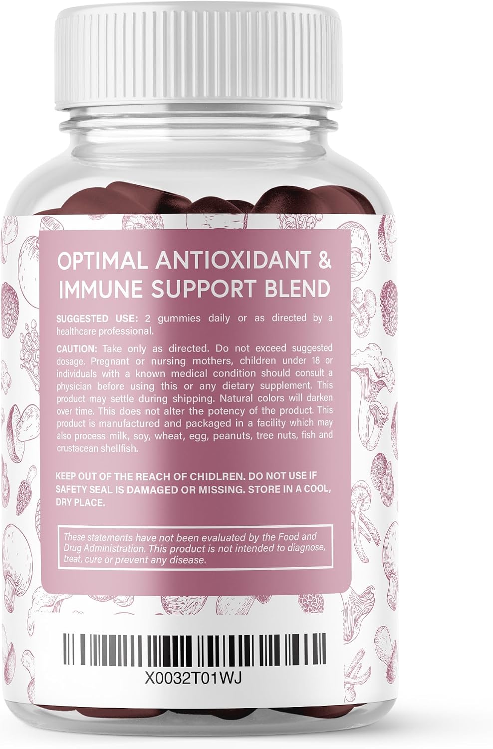 Mushroom Gummies Premium Supplement [10 Mushroom Complex Extract] Delicious & Fast Acting Lion’s Mane, Reishi, Shiitake Nootropic Brain Support, Immune Support, Mood & Relaxation, 60 Chews