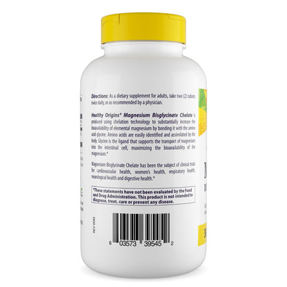 Healthy Origins Magnesium Bisglycinate Chelate (Chelamax®) 200mg, 360 Tablets