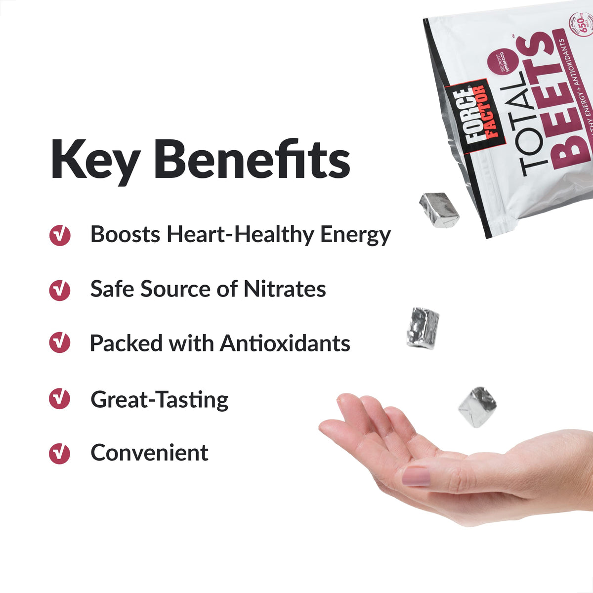 Force Factor Total Beets Blood Pressure Support Supplements with Beet Powder & Total