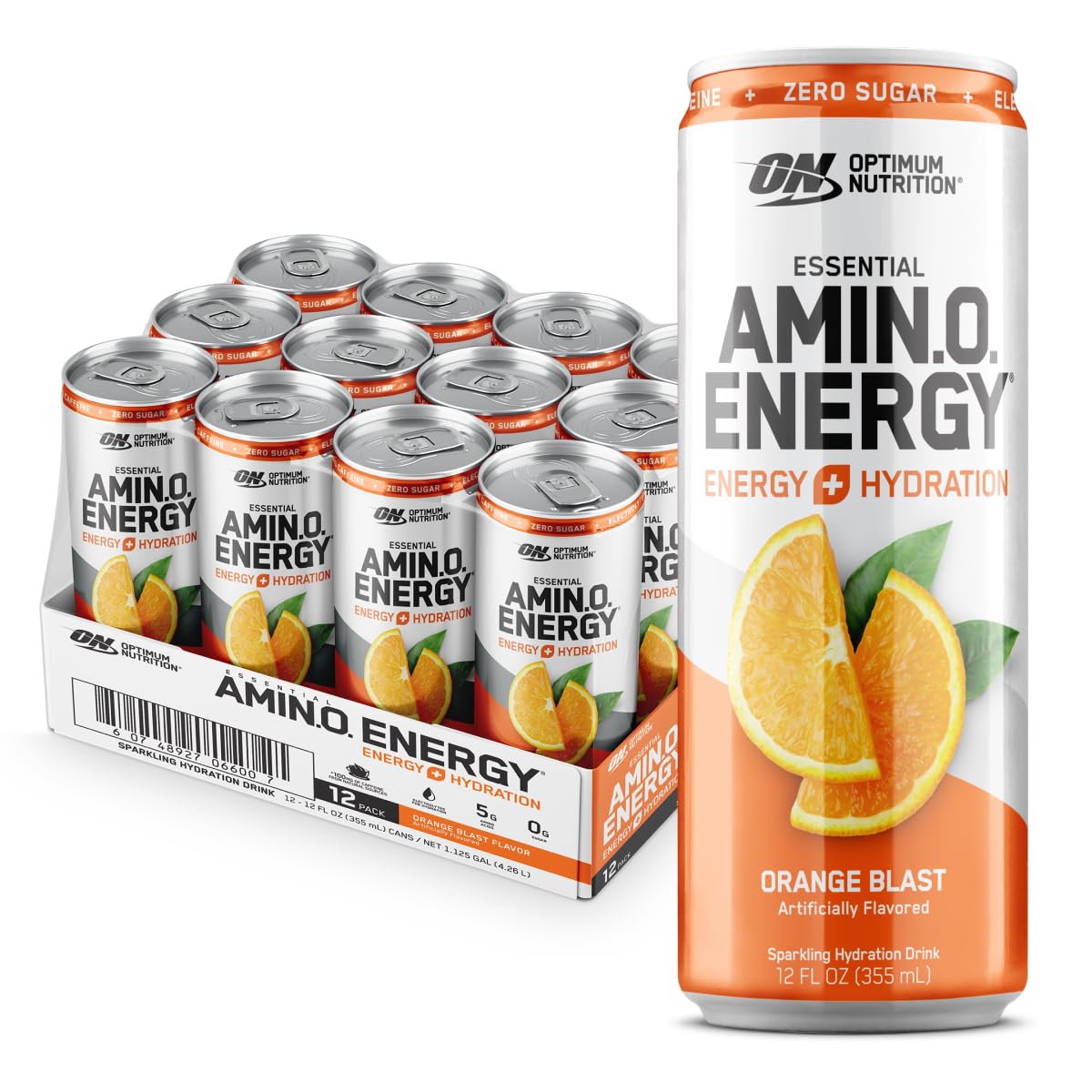 Optimum Nutrition Amino Energy Sparkling Hydration Drink, Electrolytes, Caffeine, Amino 