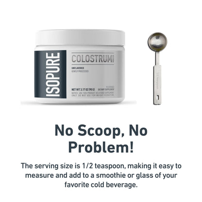 Isopure Bovine Colostrum Supplement Powder, Gently Processed, 90 Servings