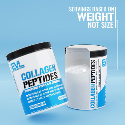 Evlution Nutrition Collagen Peptides Powder, Premium Hydrolyzed Collagen to Support Healthy Skin, Hair, Bones, Joints, Nails & More (30 Servings)