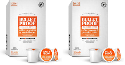 Bulletproof Coffee + Organic Grass-Fed Butter Single-Serve Pods, Keto Coffee, All-in-One Recipe with MCT Oil and Butter, 24 Count