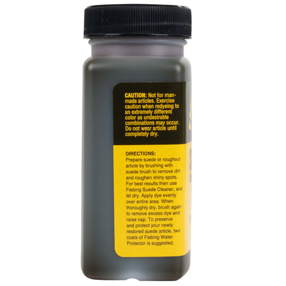 Fiebing's Black Suede Dye (4 oz) - Recolor, Brighten & Restore Suede & Roughout Leather Shoes, Furniture, Purse - Includes Wool Dauber for Easy Application - Flexible When Dry, Won't Crack or Peel