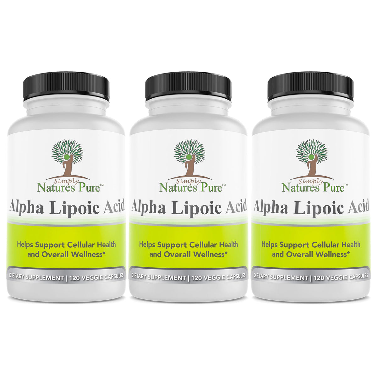 Simply Natures Pure Alpha Lipoic Acid 600mg 120 Veggie Capsules, Non-GMO Thioctic Acid 4 Month Supply