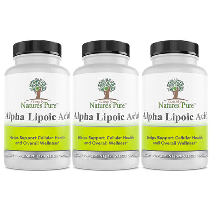 Simply Natures Pure Alpha Lipoic Acid 600mg 120 Veggie Capsules, Non-GMO Thioctic Acid 4 Month Supply