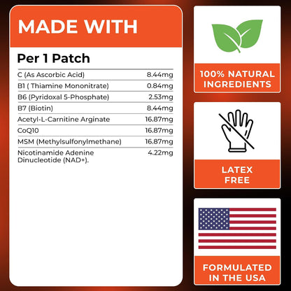 MONIER NAD Patches for Women & Men | NAD+ Patch for Energy & Healthy Aging | With CoQ10 & Nicotinamide, 60 Day Supply