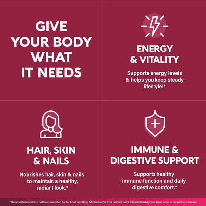 Multivitamin for Women - B-Complex | Whole Foods | Hair Growth Support | Digestion & Metabolism | Iron - 47in1 Womens Multivitamin - Bioavailable & Gentle on Stomach - 90 Capsules, 3 Month Supply