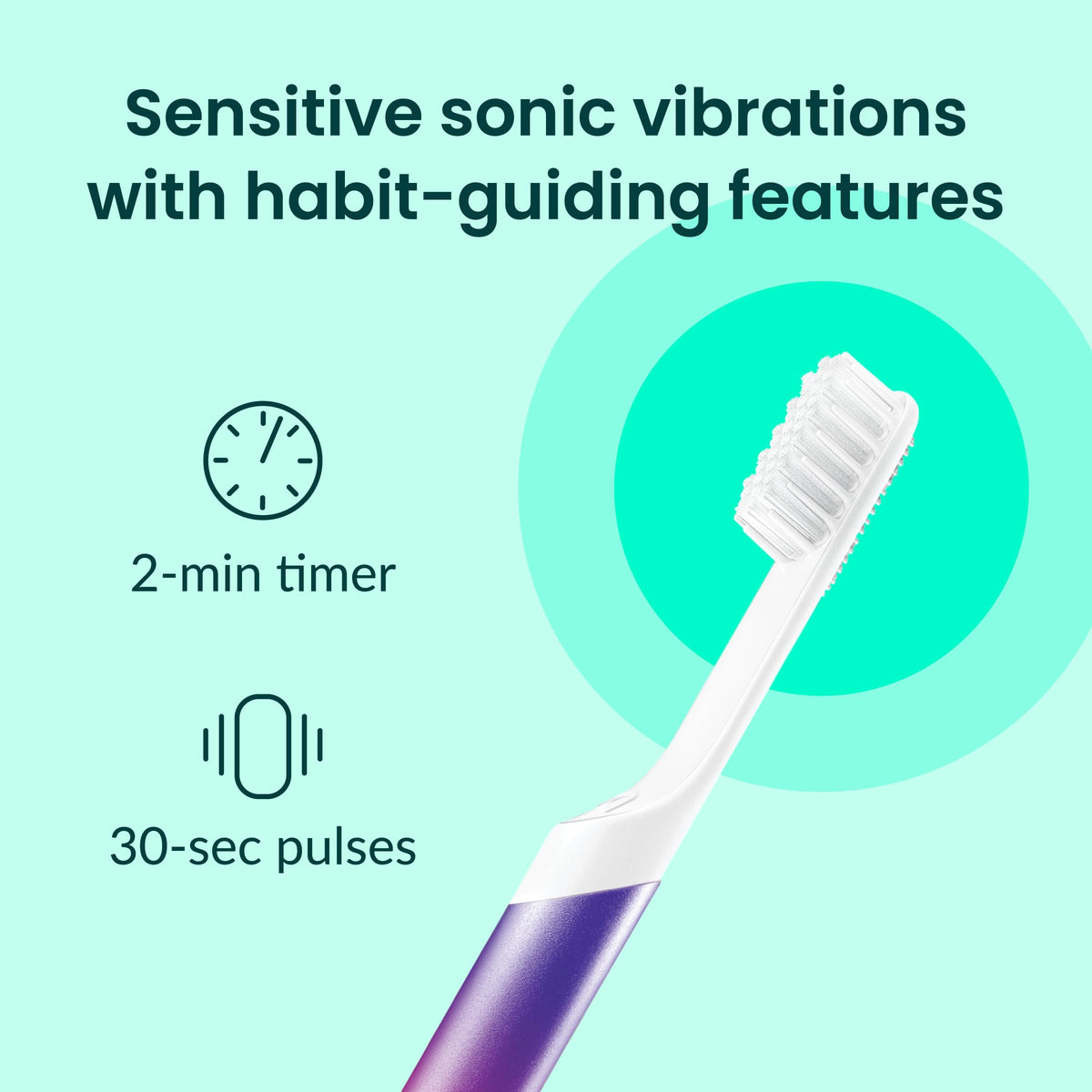 Quip Sonic Electric Toothbrush, Extra Brush Head, Metal Handle, Slate