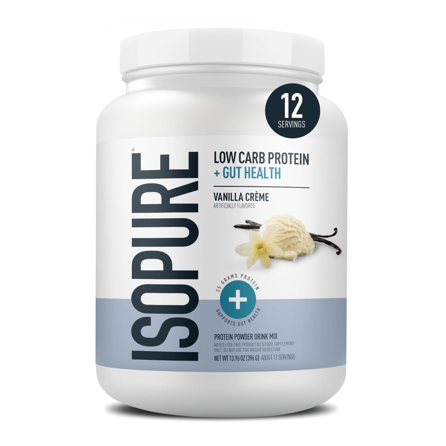 Isopure Protein + Gut Health & Immune Support Powder, Chocolate Mousse, 25g Whey Protein with Prebiotics & Vitamins, 12 Servings (Pack of 1)