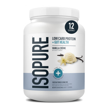 Isopure Protein + Gut Health & Immune Support Powder, Chocolate Mousse, 25g Whey Protein with Prebiotics & Vitamins, 12 Servings (Pack of 1)