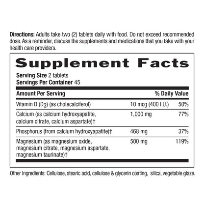 Country Life Target-Mins Calcium Magnesium with Vitamin D-Complex, 1000mg/500mg/10mcg, 240 Vegan Capsules, Certified Gluten Free, Certified Vegan