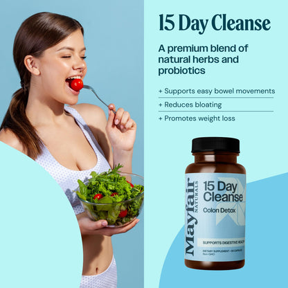 Mayfair Naturals 15 Day Cleanse Colon Detox, Dietary Supplement, 30 Capsules, Natural Laxative