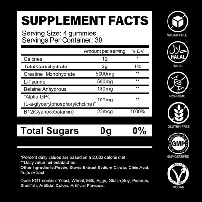vidabotan Creatine Monohydrate Gummies for Men & Women-5g of Creatine Monohydrate