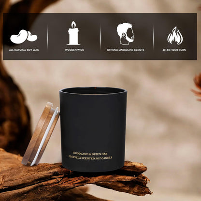 olorvela Candles for Men Wood Wicked Candles for Home Scented Mens Candle Aromatherapy 8oz