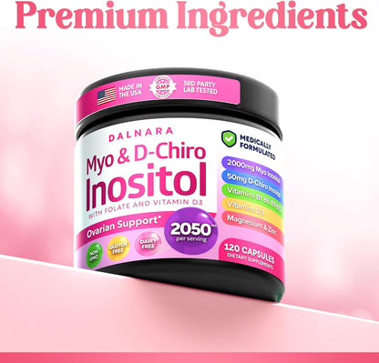 Myo-Inositol & D-Chiro Inositol Supplement for Women 240ct Ideal 40:1 Ratio