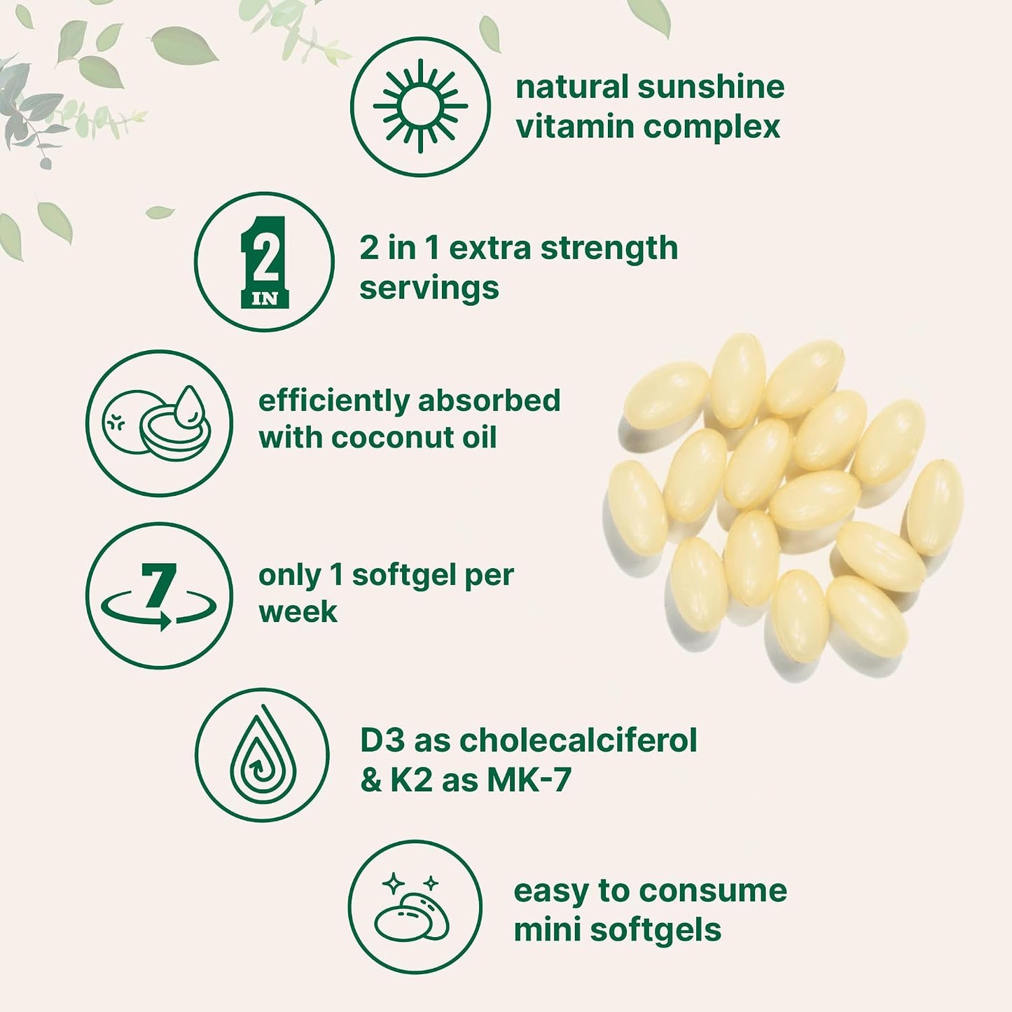 Micro Ingredients Vitamin D3 50,000 IU + K2 MK-7 200 mcg, 240 Softgels | Virgin Coconut Oil | 2-in-1 Support | Easy to Swallow, Non-GMO