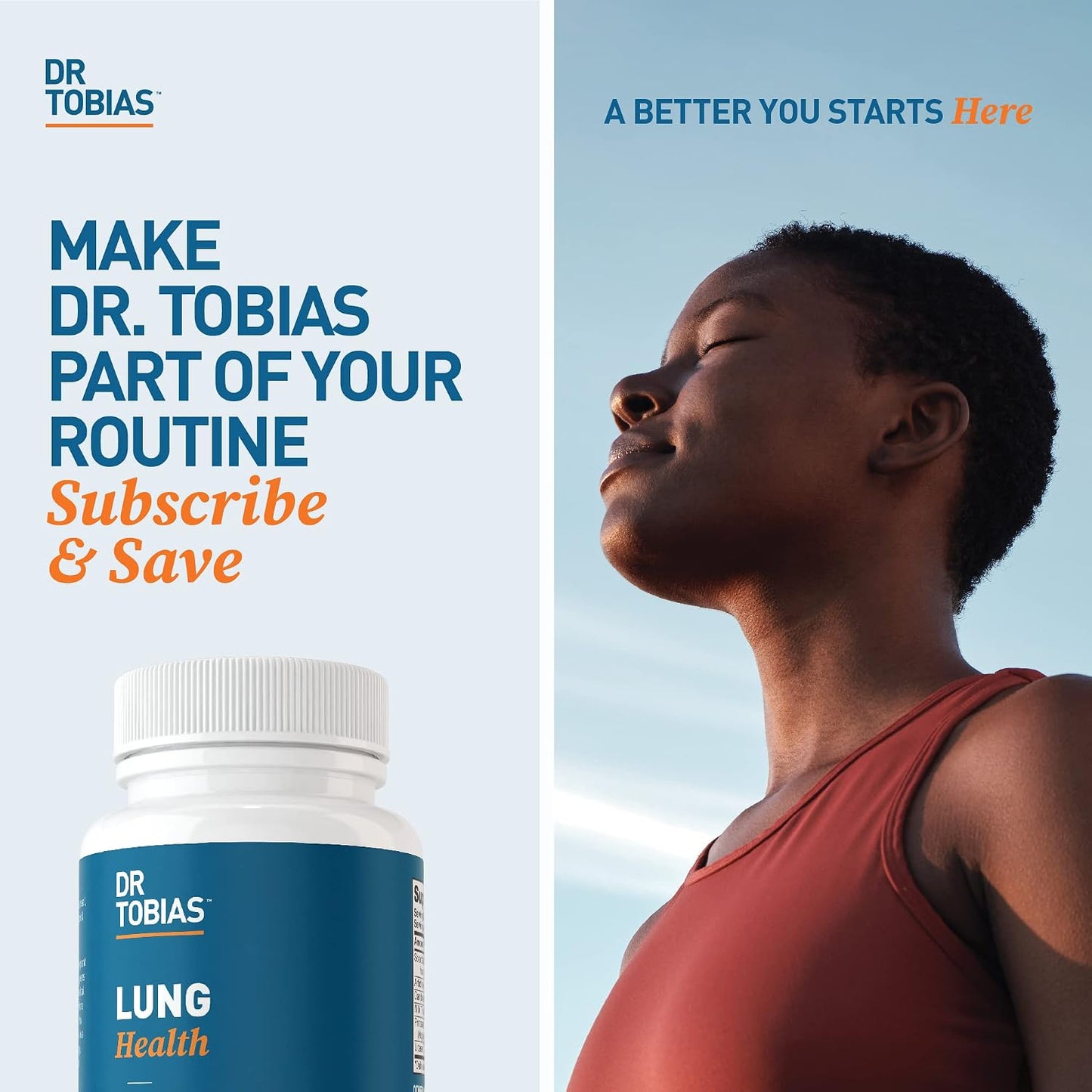 Dr. Tobias Lung Health Respiratory Support 60 Capsules | Lung Supplement | Lung Cleanse, Bronchial & Immune Support | Vitamin C + Butterbur + Quercetin + Bromelain | 60 Servings