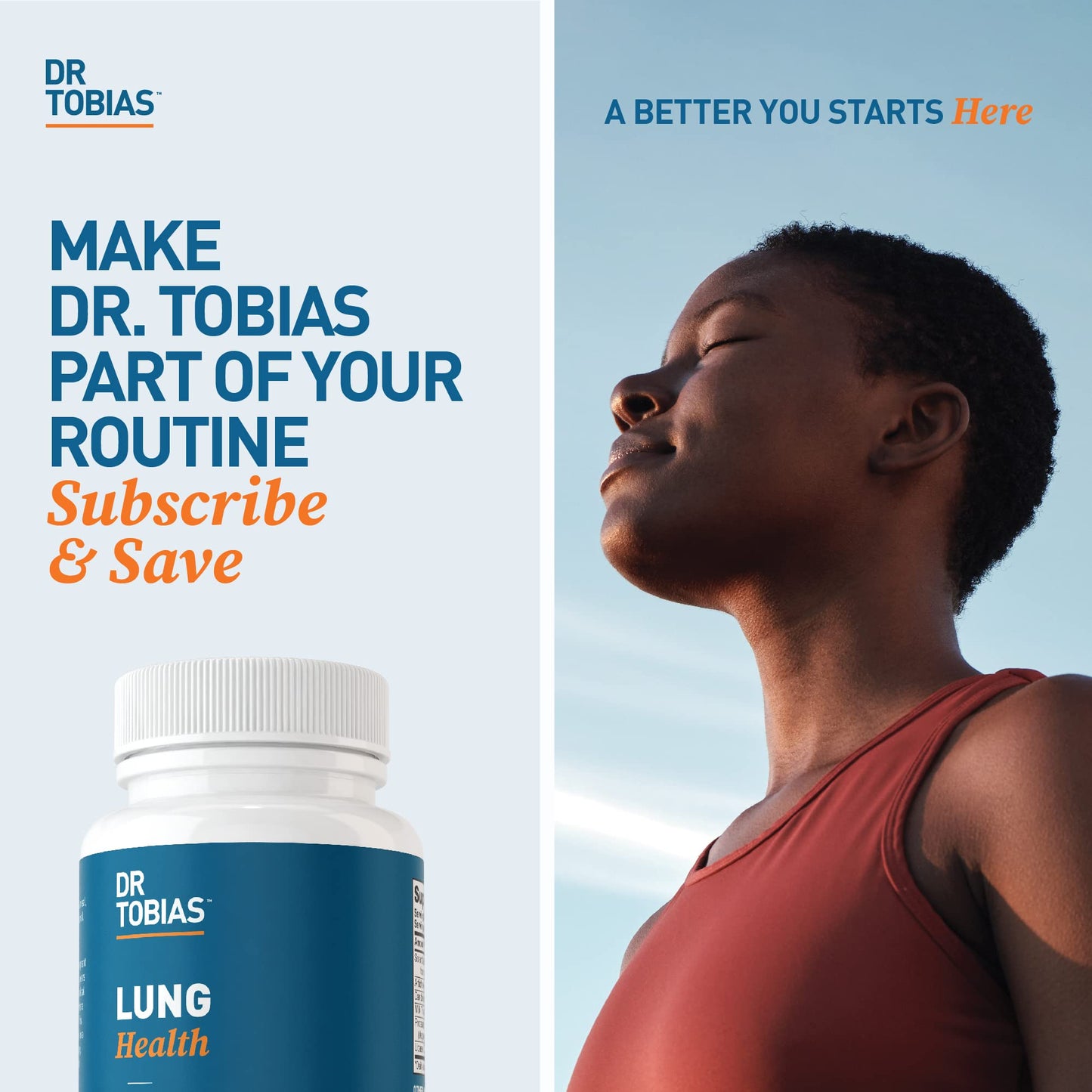 Dr. Tobias Lung Health Respiratory Support 60 Capsules | Lung Supplement | Lung Cleanse, Bronchial & Immune Support | Vitamin C + Butterbur + Quercetin + Bromelain | 60 Servings