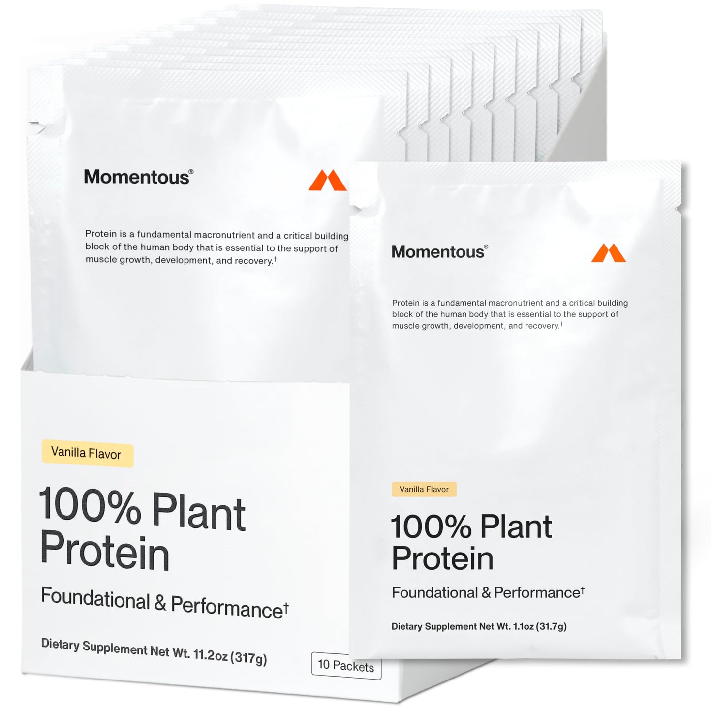 Momentous Vegan Protein Powder, 20g Pea & Rice Blend Protein, Chocolate | Complete Amino Acid Profile to Support Lean Muscle Growth, NSF Certified for Sport, Non-GMO & Gluten-Free (22 Servings)