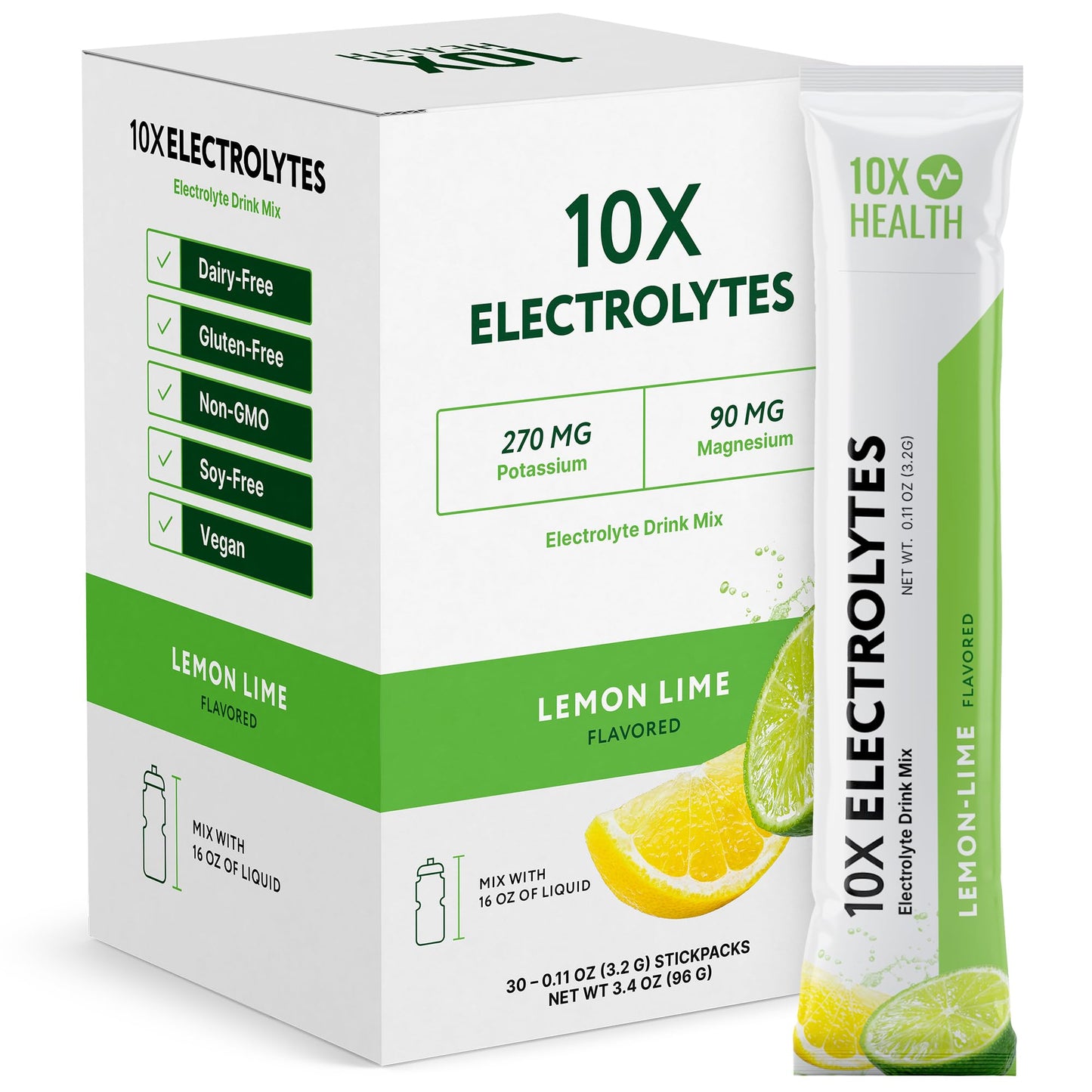 10X Health Electrolyte Drink Mix - Wave Crusher, 15 Sticks | Hydration Packets: Sodium, Magnesium & Potassium Citrate, Wave Crusher, 15 Sticks