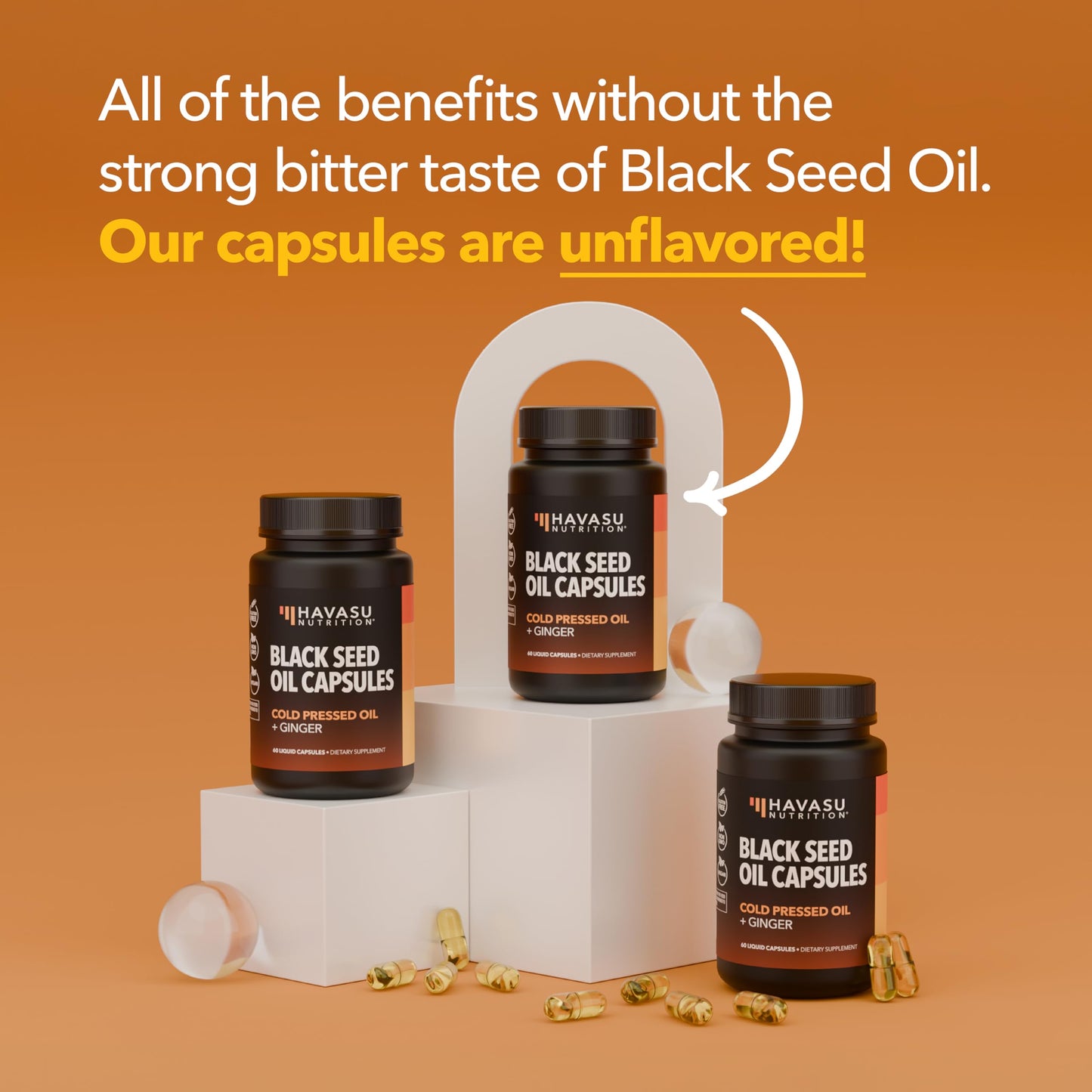 Black Seed Oil Capsules, Vegan, Non-GMO, Cold-Pressed Nigella Sativa, 90ct | 1500mg Per Serving Black Cumin Supplement for Skin Health, Immune Function, and Digestive Health, Unflavored, 30 Servings