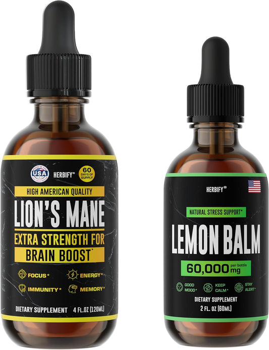 HERBIFY Bundle - Lions Mane Drops & Lemon Balm - Brain and Immune Support