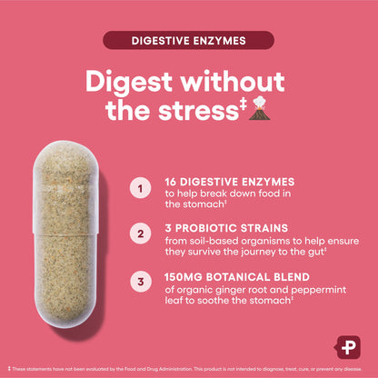 Physician's CHOICE Digestive Enzymes for Bloating & Digestion - Fast-Acting 16 Enzyme Formula with Organic Prebiotics & Probiotics for Gut & Digestive Health - Meal Time Discomfort Relief - 60 CT