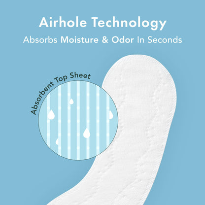 Rael Panty Liners for Women, Organic Cotton Cover - Thin Pantiliners, Light Absorbency, Unscented