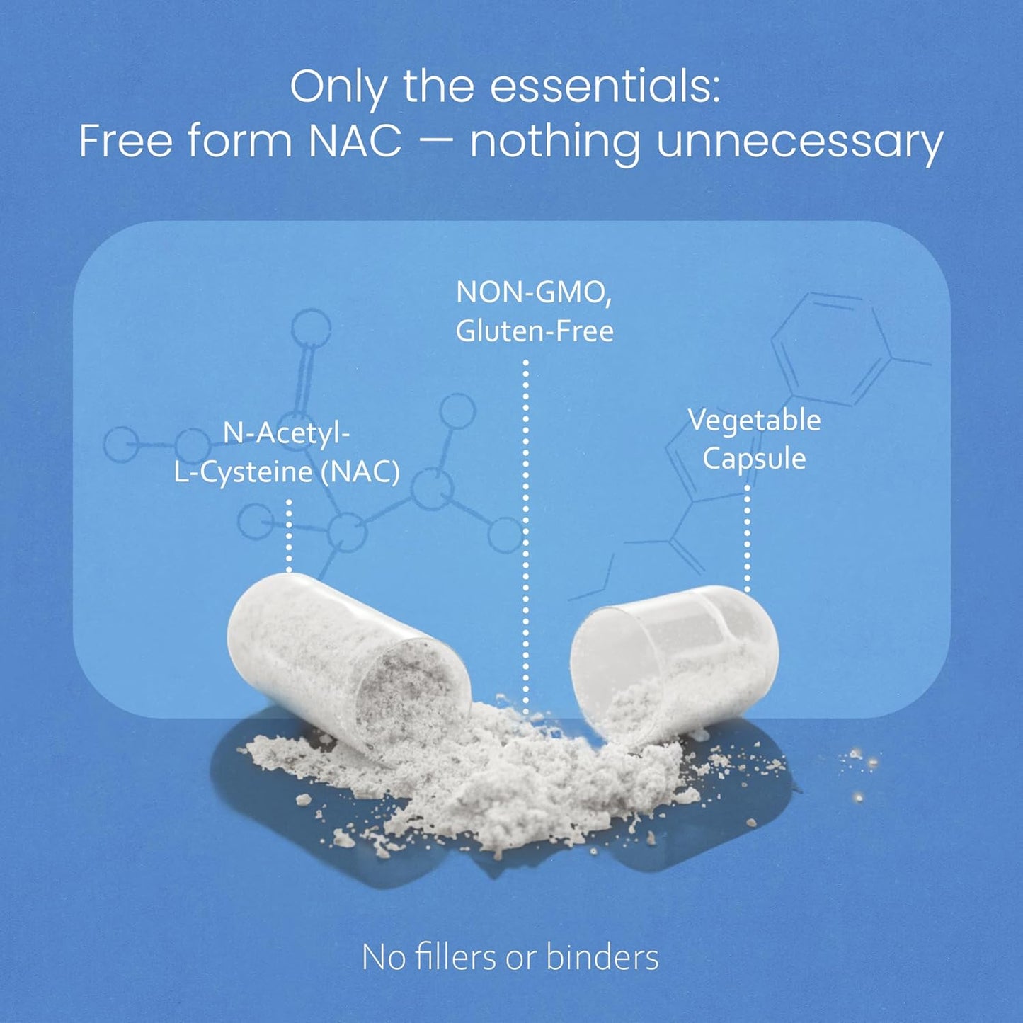 NaturaLife Labs N-Acetyl-L-Cysteine (NAC) 1600 mg – 100 Capsules - Vegan, Non-GMO & Gluten-Free