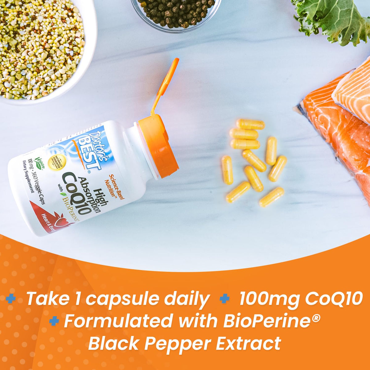 Doctor's Best High Absorption CoQ10 with BioPerine, Gluten Free, Naturally Fermented