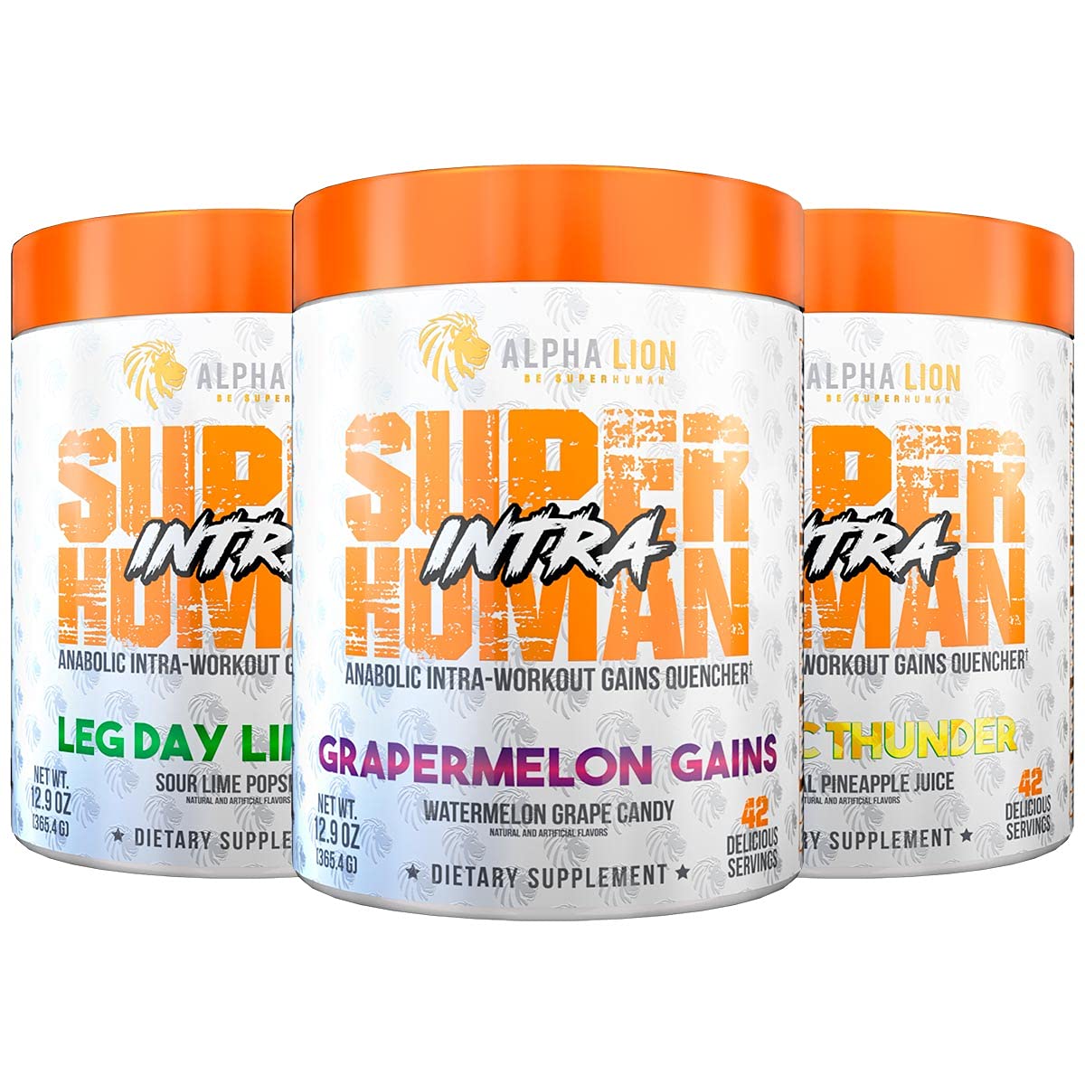 ALPHA LION Superhuman Intra Workout Powder for Men & Women, Amino Acids Drink, Muscle Recovery Supplement, BCAA Powder, Electrolytes & Hydration Mix (42 Servings, Watermelon Grape Candy Flavor)