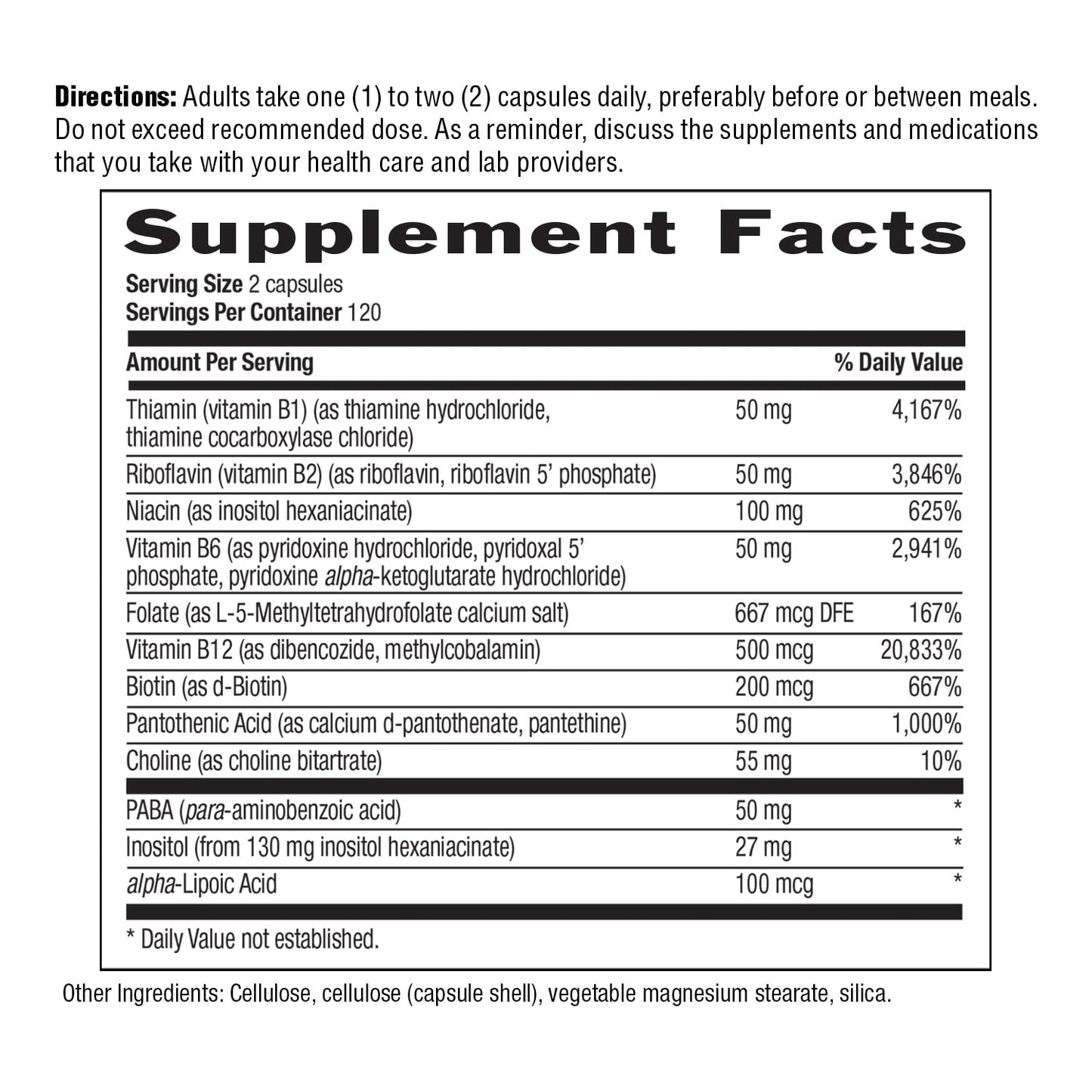 Country Life Coenzyme B-Complex, 120 Capsules | Supports Energy & Metabolism, Mood & Cognitive Function, Vegan, Gluten-Free, Bioavailable B Vitamins with Choline