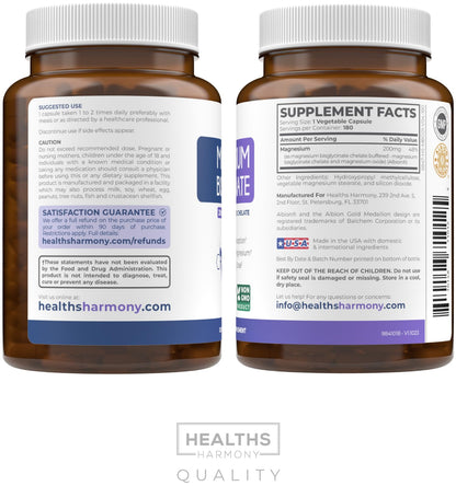 High Absorption Magnesium Bisglycinate Capsules - Clinically Validated Buffered and Chelated Magnesium Supplement - 1 Daily Vegan Capsule with Lab Verified Gentle 200mg Serving (4 Month Supply)