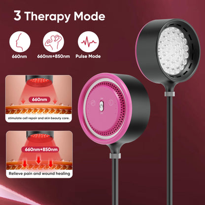 Caromolly Red Light Device Lamp, 660nm Red Light and 850nm Near-Infrared Light Combo