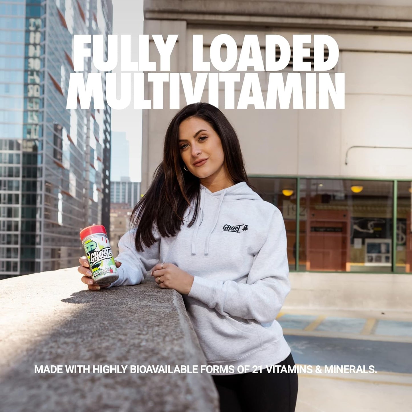 GHOST Multi Multivitamin for Men & Women, 90 Capsules - Loaded with 21 Vitamins, Minerals & Key Nutrients - Vitamin A, Vitamin C, Vitamin D, Vitamin E & Zinc - Free of Gluten, Soy & Sugar, Vegan