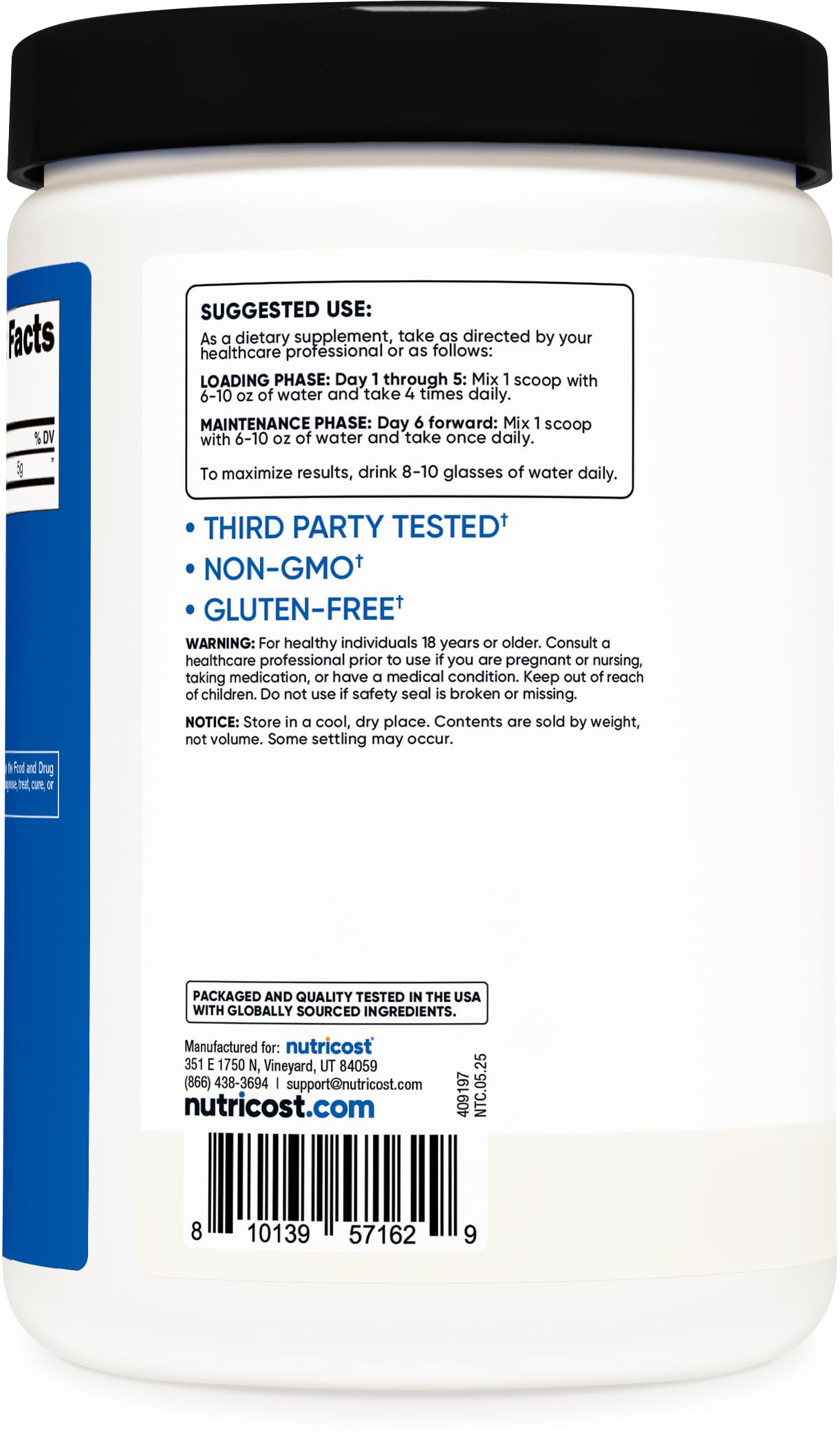 Nutricost Creatine Monohydrate Micronized Powder 500G, 5000mg Per Serv (5g) - 100 Servings, 17.9 Oz