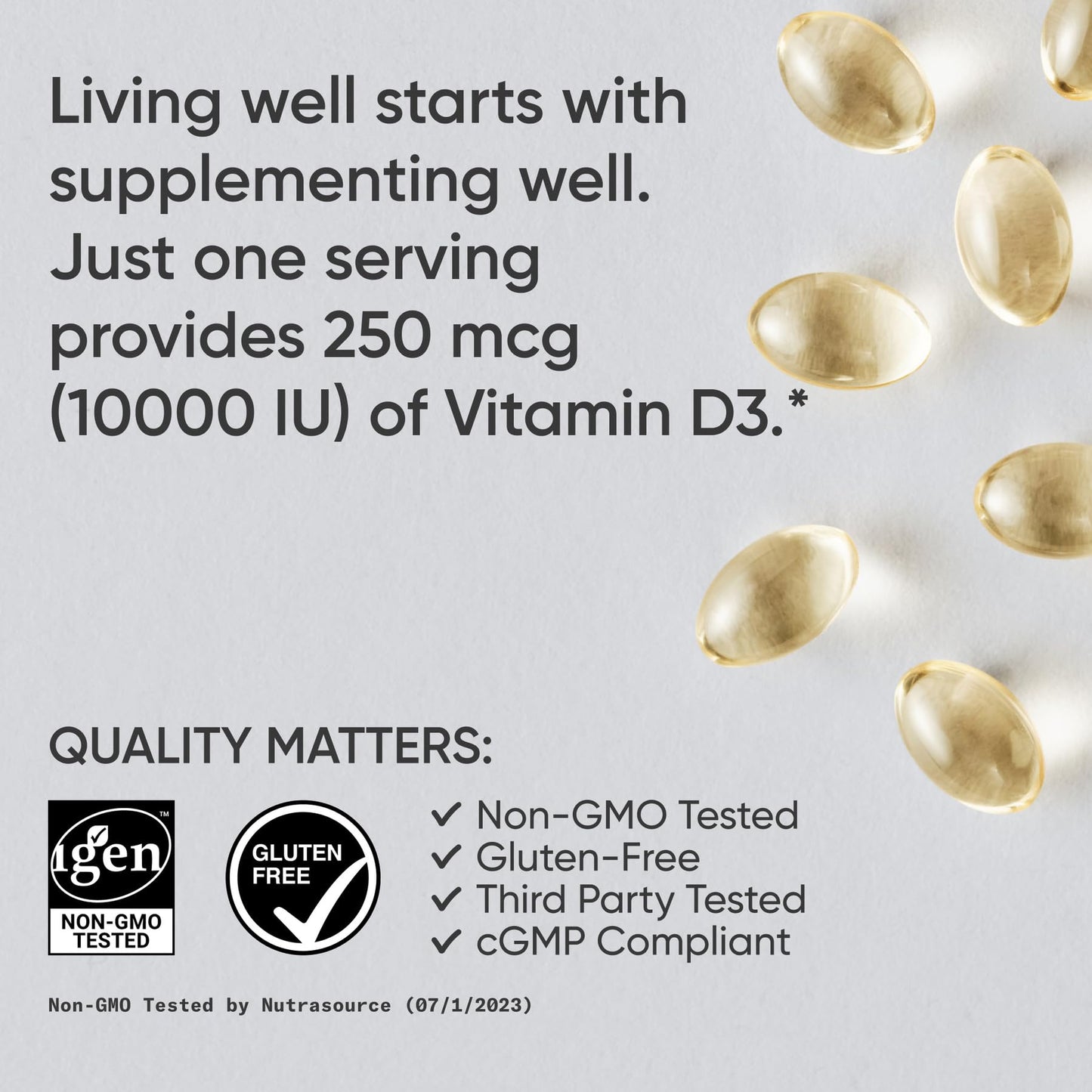 Sports Research Vitamin D3 5000 IU with Coconut MCT Oil - High Potency Vitamin D Supplement for Immune & Bone Support - Non-GMO Verified, Gluten & Soy Free – 125mcg, 360 Liquid Softgels