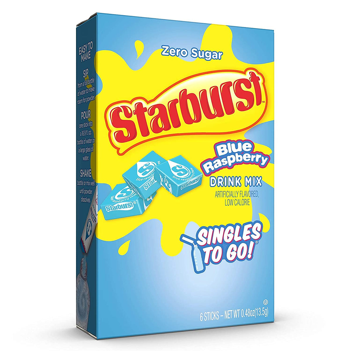 Starburst Blue Raspberry Singles To Go Drink Mix - 0.59 oz, Pack of 4