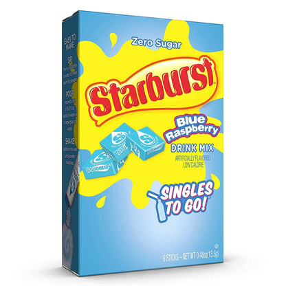 Starburst Blue Raspberry Singles To Go Drink Mix - 0.59 oz, Pack of 4