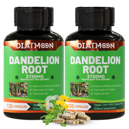 Dandelion Root Supplement 3750mg, 100% Vegetarian, Non-GMO, Gluten Free, 120 Capsules, 4 Month Supply
