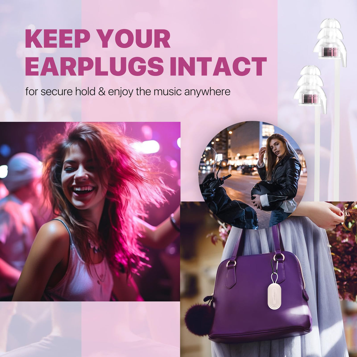 Hearprotek Concert Ear Plugs, 2Pairs Reusable high Fidelity Musician Ear Plugs