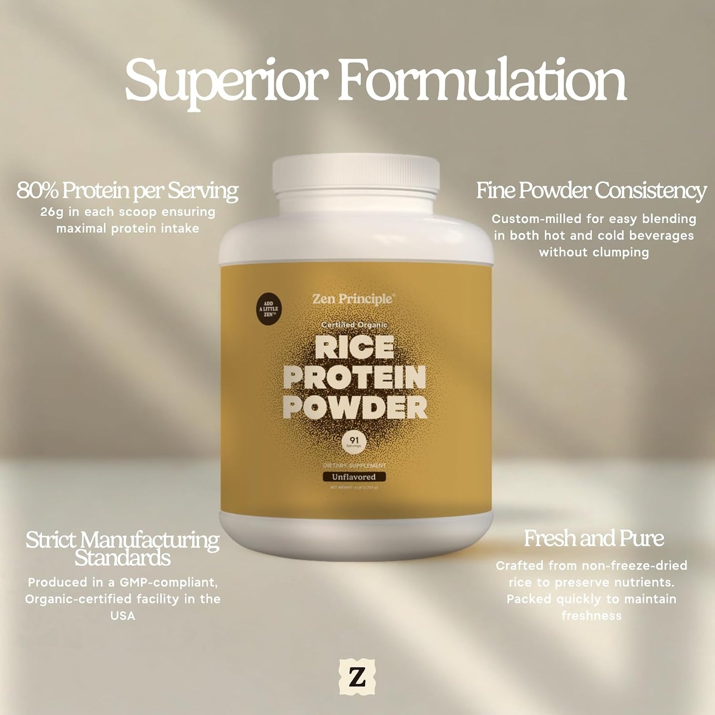 Organic Brown Rice Protein 6 LB. USDA Certified Organic. Unflavored. Non-GMO. Vegan.