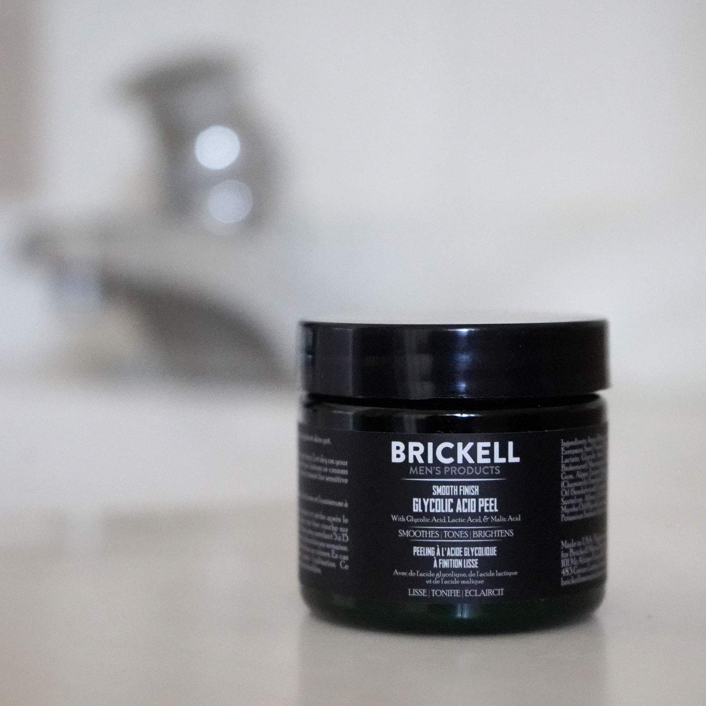 Brickell Men's Smooth Finish Glycolic Acid Peel For Men, Anti-Aging Peel for Wrinkles, With Glycolic Acid, Jojoba Oil, and MSM, 2 Ounce, Scented