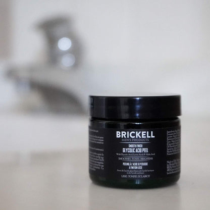 Brickell Men's Smooth Finish Glycolic Acid Peel For Men, Anti-Aging Peel for Wrinkles, With Glycolic Acid, Jojoba Oil, and MSM, 2 Ounce, Scented